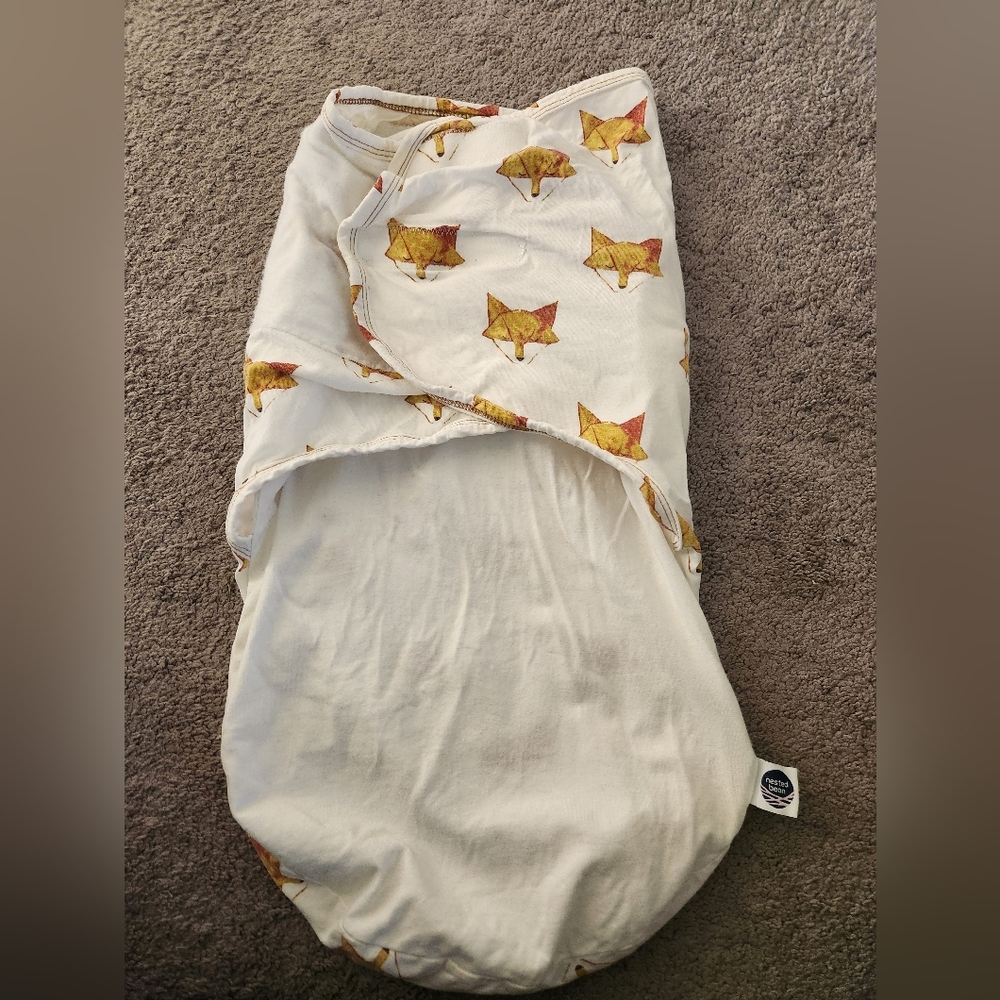 Nested Bean Zen Swaddle Premier Fox Pattern Bamboo One Size 0-6 Months